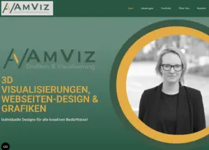 Ein Screenshot der Startseite von AmViz e.K., welche selber von uns gestaltet und erstellt wurde.